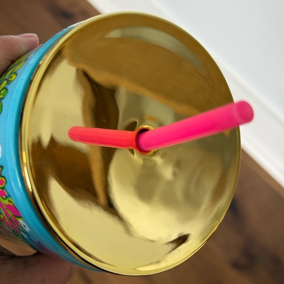 Lilly Pulitzer double wall tumbler w/ straw Floral 24oz Walking on Sunshine - Picture 7 of 7